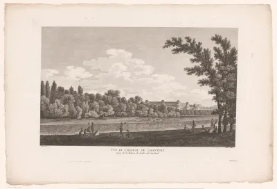 Zicht op kasteel van Chantilly aan het kanaal