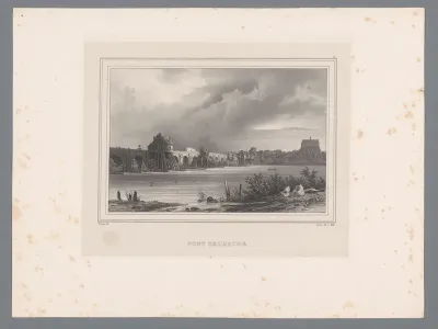 Zicht op Pont-de-l'Arche