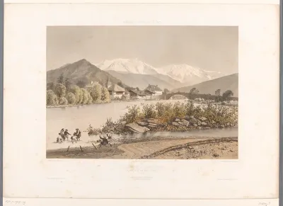 Zicht op Saint-Martin-sur-Arve en de Mont Blanc