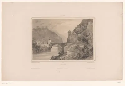 Zicht op Saint-Maurice in Zwitserland