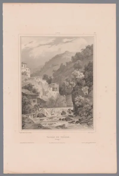 Zicht op Thiers in de Vallée des Usines