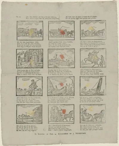 Zie lieve kleinen ziet kan u dit werk bekoren, / Dan word u deze prent uit vriendschap aangeboon. / De liefde voor de kunst! o kleinen staat u schoon, / Uit een gering begin word grooter zaak geboren