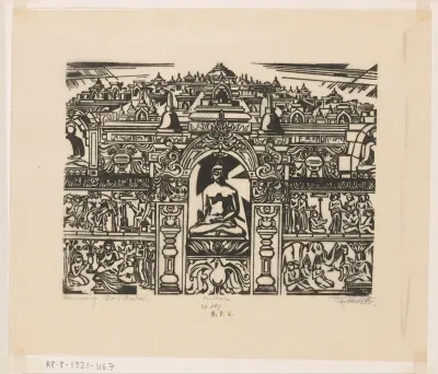 Zijaanzicht van de Borobudur