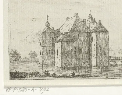 Zijaanzicht van kasteel de Cannenburch