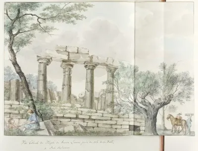 Zijgevel van tempel van Juno Lucina