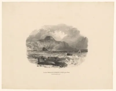 Zinkend schip voor de kust