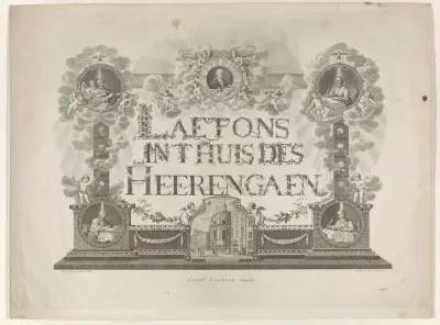 Zinnebeeldige voorstelling met de Nieuwe Lutherse kerk