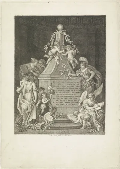 Zinneprent op de dood van Pieter Paulus, 1796