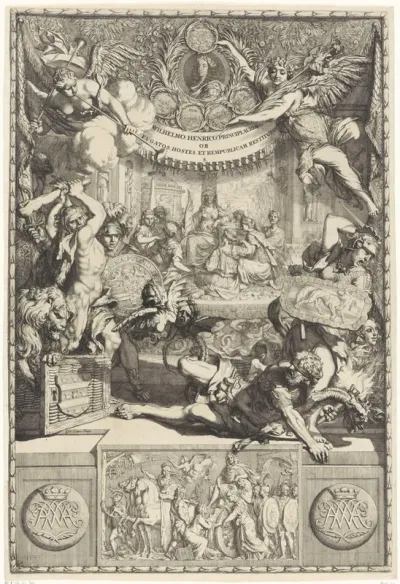 Zinneprent op Willem III, na de veldtocht van 1673 en de verovering van Grave in 1674