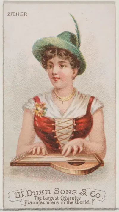 Zither, from the Musical Instruments series (N82) for Duke brand cigarettes