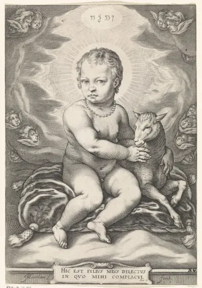 Zittend Christuskind met lam
