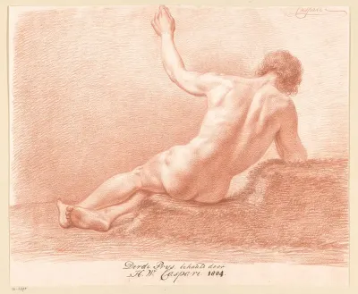 Zittend mannelijk naakt, op de rug gezien (3e prijs 1804)