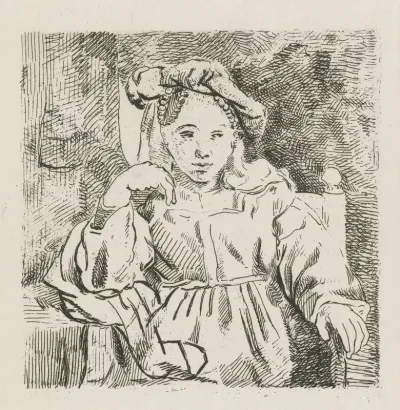 Zittend meisje