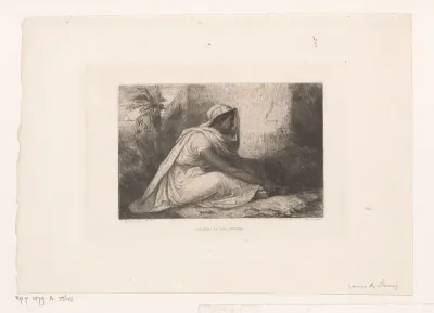 Zittende Arabische vrouw