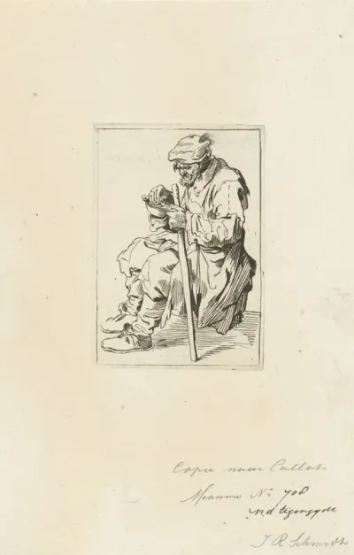 Zittende bedelaar