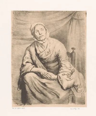 Zittende boerin