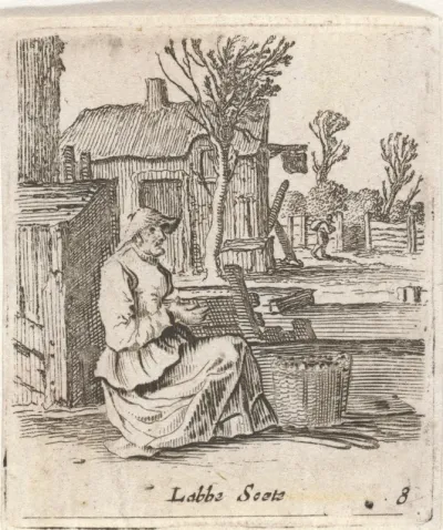 Zittende boerin