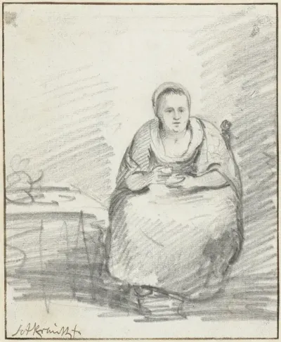 Zittende boerin