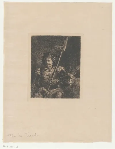 Zittende hellebaardier