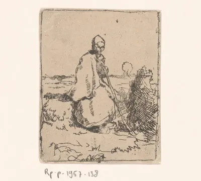 Zittende herderin
