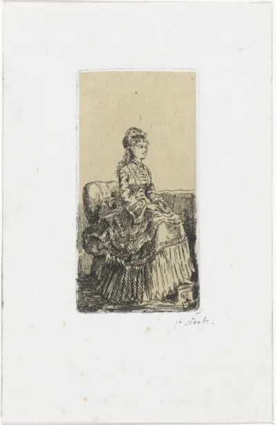 Zittende jonge vrouw