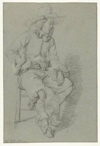 Zittende jongeman