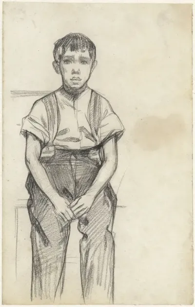 Zittende jongen
