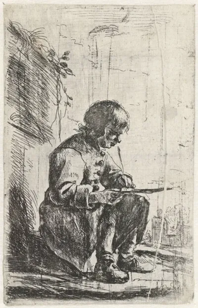 Zittende jongen
