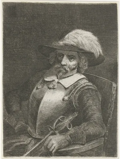 Zittende krijgsman