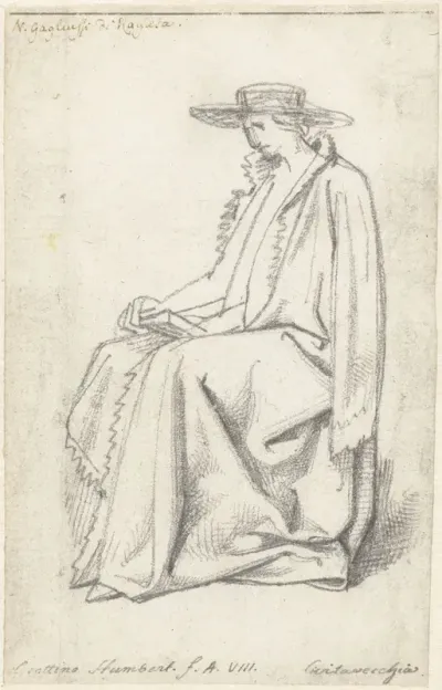 Zittende, lezende man