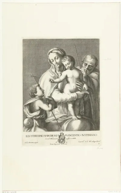 Zittende Madonna en Johannes de Doper