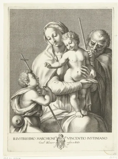 Zittende Madonna en Johannes de Doper