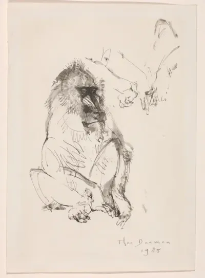 Zittende mandril
