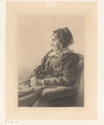 Zittende oude dame