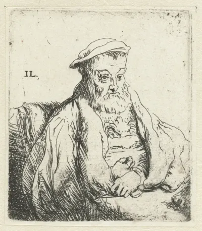 Zittende oude man