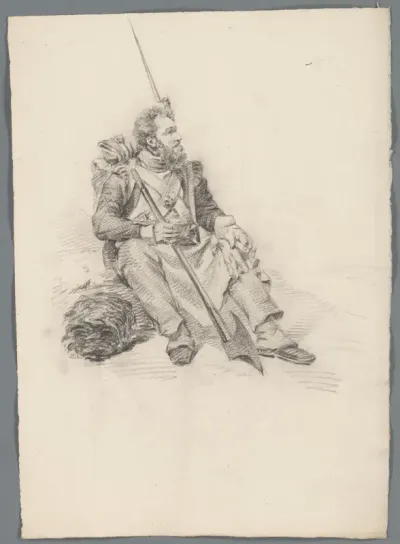Zittende soldaat
