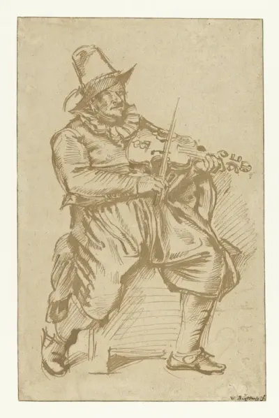 Zittende vioolspeler