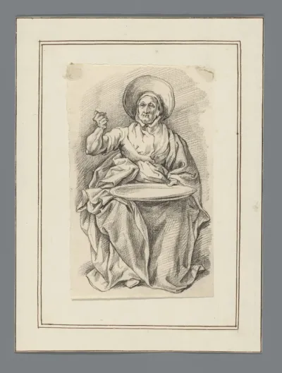Zittende visvrouw
