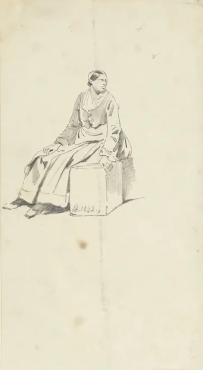 Zittende vrouw