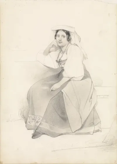 Zittende vrouw
