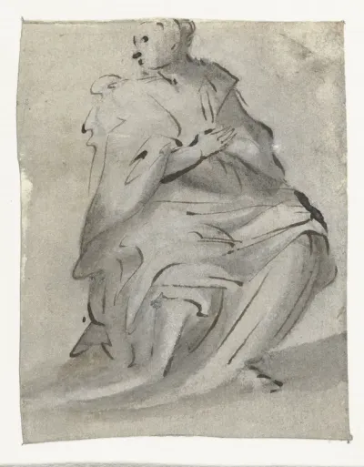 Zittende vrouw