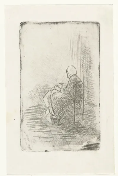 Zittende vrouw