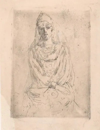 Zittende vrouw