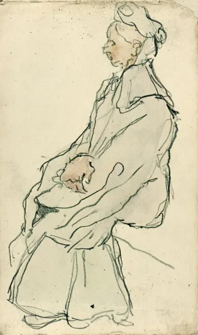 Zittende vrouw