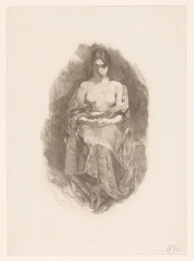 Zittende vrouw
