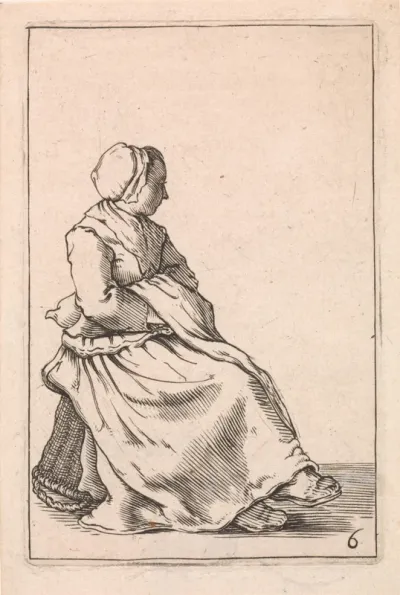 Zittende vrouw met over elkaar geslagen armen
