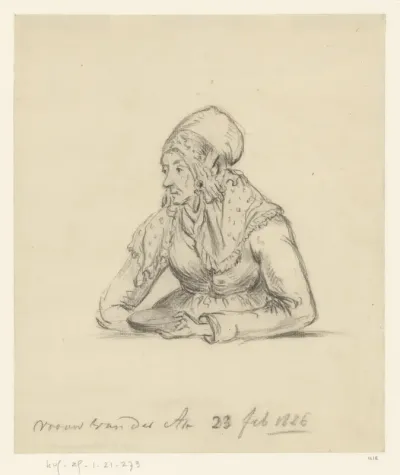 Zittende vrouw van gegoede stand