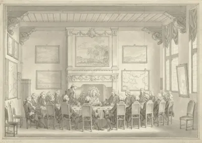 Zittingneming van Willem V in de V.O.C., bij zijn bezoek aan Amsterdam in 1768