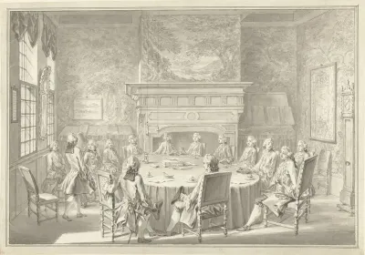 Zittingneming van Willem V in de W.I.C., bij zijn bezoek aan Amsterdam in 1768