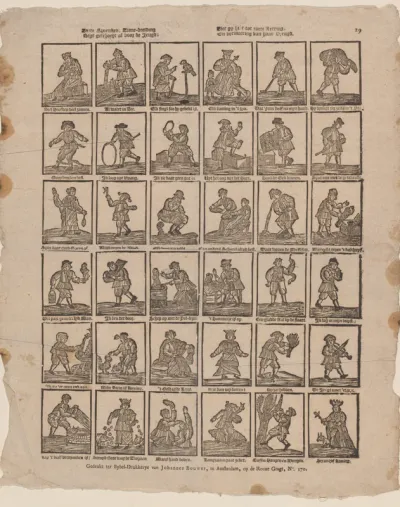 Zoete spreuken; zinne-beelding / Regt geschoeyt al voor de jeugd; / Ziet gy hier tot zoete leering; / En vermeering van haar O jeugd